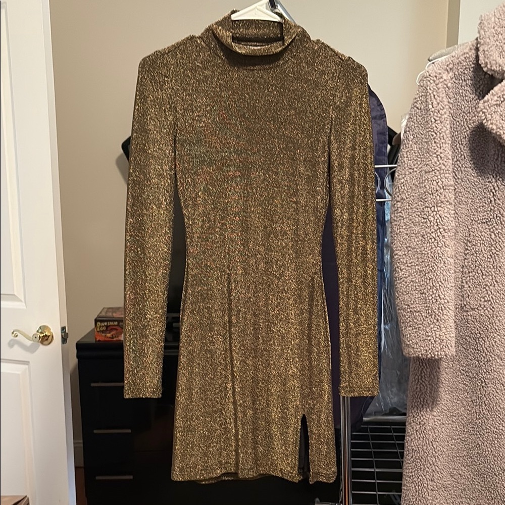 Reformation Gold Hermia dress
